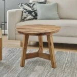 Artekko Munggur Ξύλινο Τραπέζι Σαλονιού σε Φυσική Απόχρωση (Φ60x55)cm