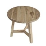 Artekko Munggur Ξύλινο Τραπέζι Σαλονιού σε Ανοιχτό Καφέ (Φ60x55)cm