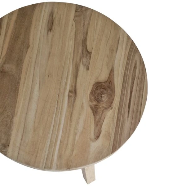 Artekko Munggur Ξύλινο Τραπέζι Σαλονιού σε Ανοιχτό Καφέ (Φ60x55)cm