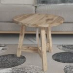 Artekko Munggur Ξύλινο Τραπέζι Σαλονιού σε Ανοιχτό Καφέ (Φ60x55)cm