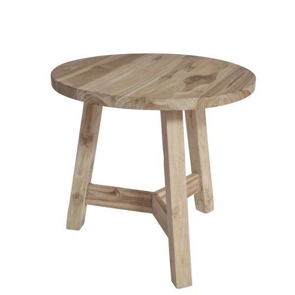 Artekko Munggur Ξύλινο Τραπέζι Σαλονιού σε Ανοιχτό Καφέ (Φ60x55)cm