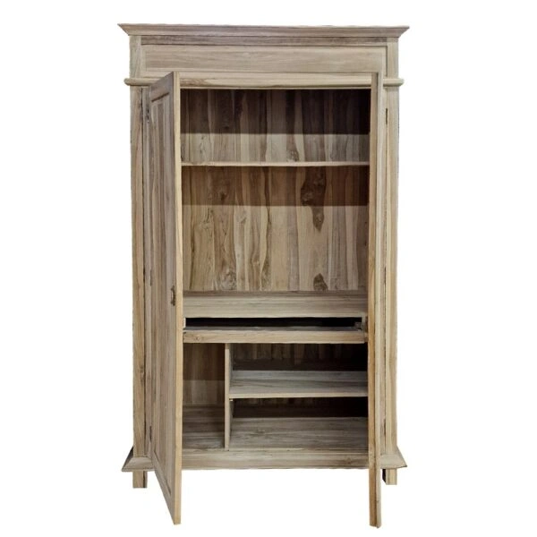 Artekko Munggur Ξύλινη Ντουλάπα σε Φυσική Απόχρωση (130x58x210)cm