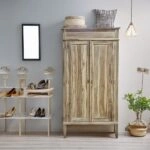 Artekko Munggur Ξύλινη Ντουλάπα σε Φυσική Απόχρωση (130x58x210)cm