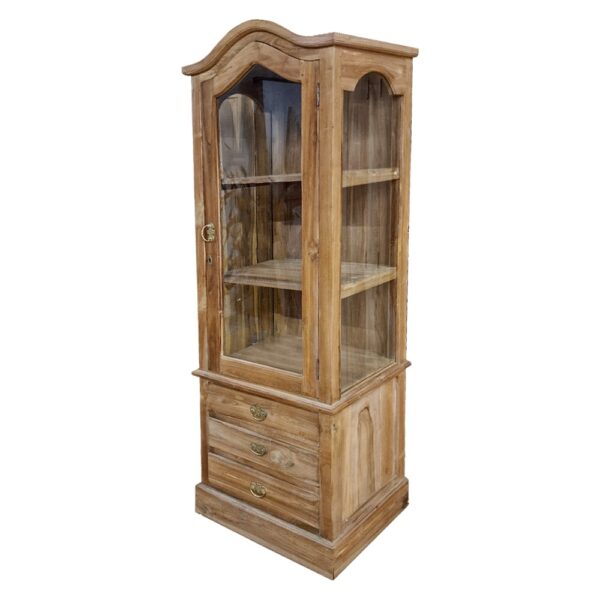 Artekko Munggur Ξύλινη Βιτρίνα σε Ανοιχτό Καφέ (64x43x195)cm