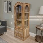 Artekko Munggur Ξύλινη Βιτρίνα σε Ανοιχτό Καφέ (64x43x195)cm