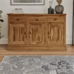 Artekko Munggur Ξύλινος Μπουφές σε Φυσική Απόχρωση (150x45x90)cm