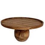 Ξύλινο Βοηθητικό Τραπεζάκι με Δέρμα