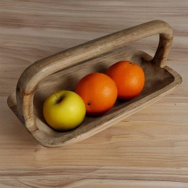 Artekko Woody Ξύλινη Διακοσμητική Πιατέλα σε Φυσική Απόχρωση (40x20x20)cm