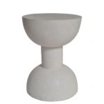 Artekko Solid Λευκό Βοηθητικό Τραπέζι από Terrazzo (51x51x70)cm
