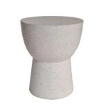 Artekko Solid Λευκό Βοηθητικό Τραπέζι από Terrazzo (40x40x50)cm