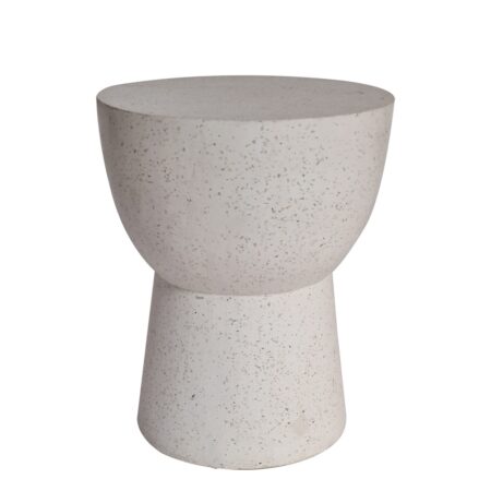 Artekko Solid Λευκό Βοηθητικό Τραπέζι από Terrazzo (40x40x50)cm