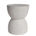 Artekko Solid Λευκό Βοηθητικό Τραπέζι από Terrazzo (39x39x50)cm