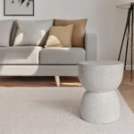 Artekko Solid Λευκό Βοηθητικό Τραπέζι από Terrazzo (39x39x50)cm