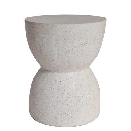Artekko Solid Λευκό Βοηθητικό Τραπέζι από Terrazzo (39x39x50)cm