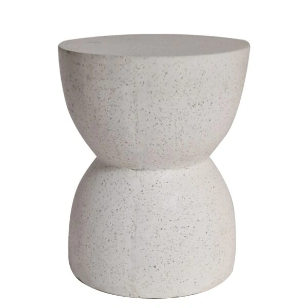 Artekko Solid Λευκό Βοηθητικό Τραπέζι από Terrazzo (39x39x50)cm