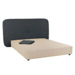 OVAL ΚΡΕΒΑΤΙ ΧΩΡΙΣ ΑΠΟΘΗΚ. ΧΩΡΟ (ΓΙΑ ΣΤΡΩΜΑ 160x200cm) ΑΝΘΡΑΚΙ 221x209x122