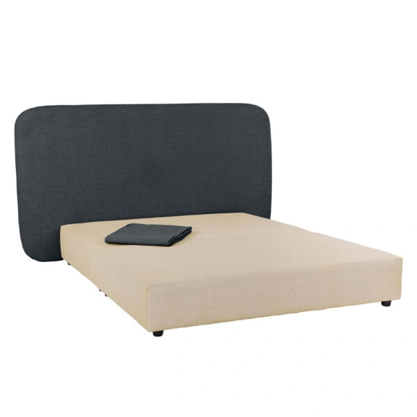 OVAL ΚΡΕΒΑΤΙ ΧΩΡΙΣ ΑΠΟΘΗΚ. ΧΩΡΟ (ΓΙΑ ΣΤΡΩΜΑ 160x200cm) ΑΝΘΡΑΚΙ 221x209x122