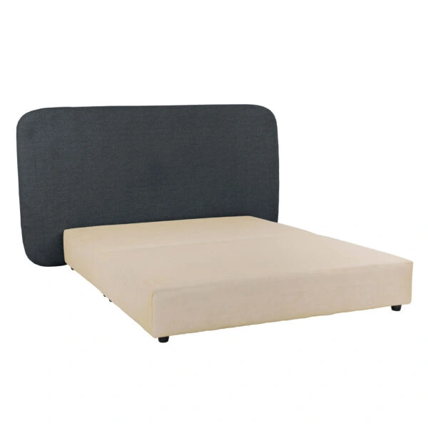 OVAL ΚΡΕΒΑΤΙ ΧΩΡΙΣ ΑΠΟΘΗΚ. ΧΩΡΟ (ΓΙΑ ΣΤΡΩΜΑ 160x200cm) ΑΝΘΡΑΚΙ 221x209x122