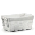 Καλάθι Αποθήκευσης Λευκό Polyester 28x17x13cm