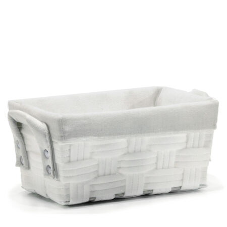 Καλάθι Αποθήκευσης Λευκό Polyester 28x17x13cm