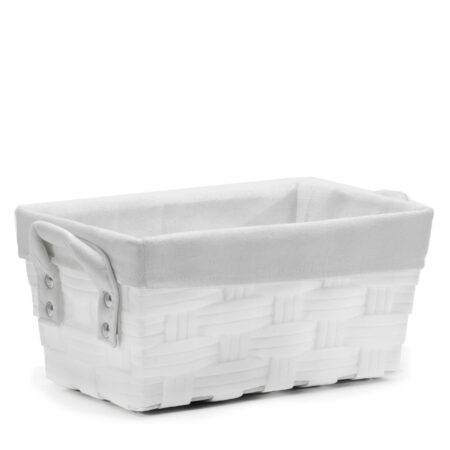 Καλάθι Αποθήκευσης Λευκό Polyester 33x21x16cm