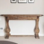 Artekko Deus Μασίφ Ξύλινη Κονσόλα σε Φυσική Απόχρωση (150x45x90)cm