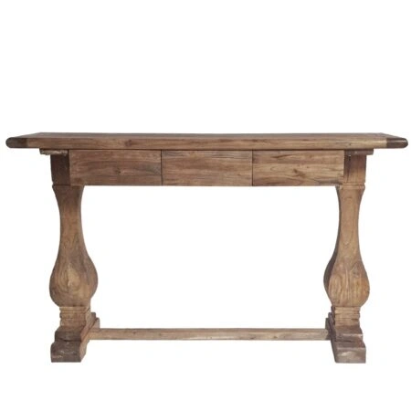 Artekko Deus Μασίφ Ξύλινη Κονσόλα σε Φυσική Απόχρωση (150x45x90)cm