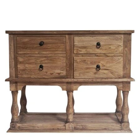 Artekko Deus Μασίφ Ξύλινη Κονσόλα σε Φυσική Απόχρωση (110x45x90)cm