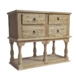 Artekko Deus Μασίφ Ξύλινη Κονσόλα σε Ανοιχτή Φυσική Απόχρωση (110x45x90)cm