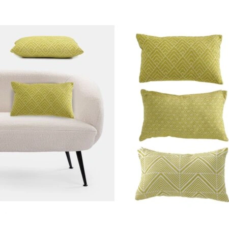 Μαξιλάρι Ζακάρ Κίτρινο/Πολυεστέρας 45x45cm Σε 3 Σχέδια