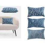 Μαξιλάρι Jacquard Μπλε/Λευκό 100% Πολυεστέρας 30x50cm Σε 3 Σχέδια