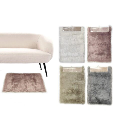 Χαλί συνθετικό γούνα λευκό/ροζ/μπεζ/γκρι 100% πολυεστέρας 50x80cm Σε 4 Χρώματα