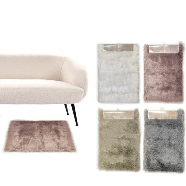 Χαλί  συνθετικό γούνα  λευκό/ροζ/μπεζ/γκρι 100% πολυεστέρας 50x80cm Σε 4 Χρώματα