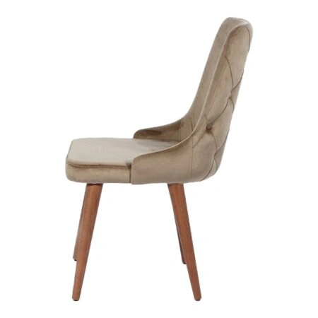 Artekko Ege Ξύλινη Καρέκλα με Ανοιχτό Καφέ Βελούδο (53x64x95)cm