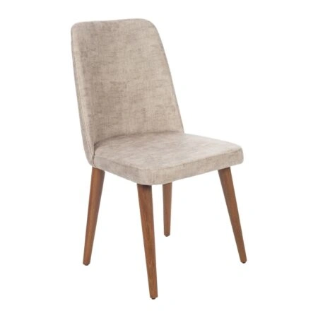 Artekko Milano Ξύλινη Καρέκλα με Μπεζ Βελούδο (48x60x92)cm