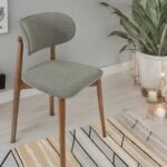 BOMONTI CHAIR WALNUT NATURAL  LEGS  MAZZ FABRIC  SALONA V 21