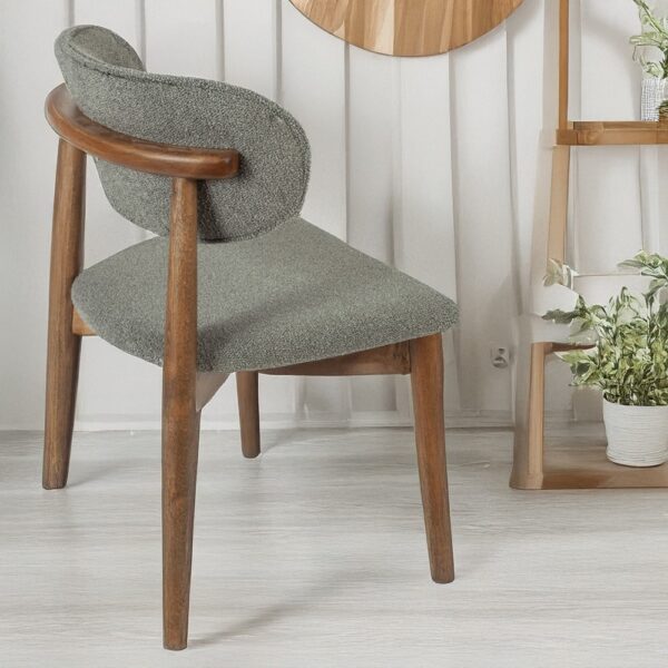 BOMONTI CHAIR WALNUT NATURAL  LEGS  MAZZ FABRIC  SALONA V 21