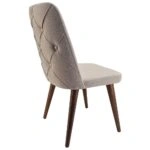 Artekko Milano Ξύλινη Καρέκλα με Μπεζ Ύφασμα (48x50x91)cm