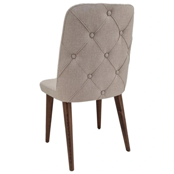 Artekko Milano Ξύλινη Καρέκλα με Μπεζ Ύφασμα (48x50x91)cm