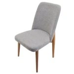 Artekko Oscar Ξύλινη Καρέκλα με Γκρι Μπουκλέ Ύφασμα (48x50x91)cm