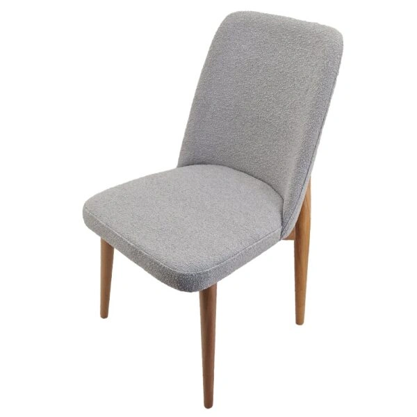 Artekko Oscar Ξύλινη Καρέκλα με Γκρι Μπουκλέ Ύφασμα (48x50x91)cm