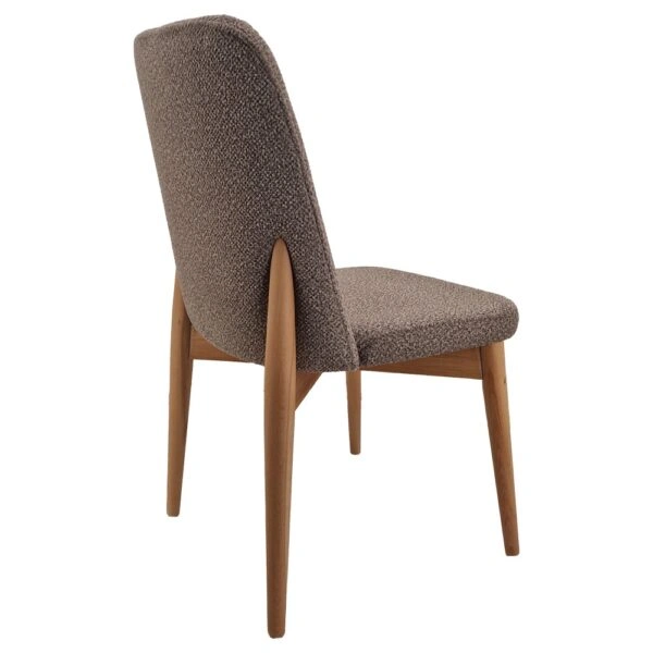 Artekko Oscar Ξύλινη Καρέκλα με Καφέ Μπουκλέ Ύφασμα (48x50x91)cm