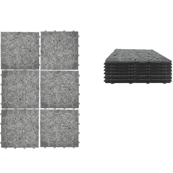 Πλακάκια Δαπέδου  Μαύρο Πέτρα 30.5x30.5x2cm 6Τμχ