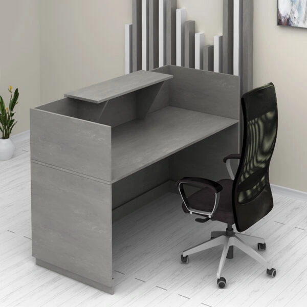 Γραφείο reception Lemmon Megapap χρώμα γκρι σκυροδέματος 160x70x110εκ.