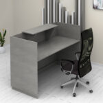 Γραφείο reception Lemmon Megapap χρώμα γκρι σκυροδέματος 120x70x110εκ.