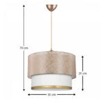 Φωτιστικό οροφής Barnhart Megapap υφασμάτινο μονόφωτο χρώμα χρυσό/κρεμ 30x20x70εκ.