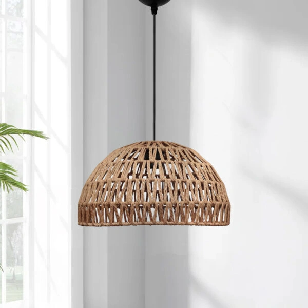 Φωτιστικό οροφής Karon Megapap E27 από σχοινί μονόφωτο χρώμα φυσικό Ø29x70εκ.