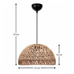 Φωτιστικό οροφής Karon Megapap E27 από σχοινί μονόφωτο χρώμα φυσικό Ø29x70εκ.