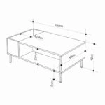 Τραπεζάκι σαλονιού Vena Megapap χρώμα ash green 100x60x42εκ.
