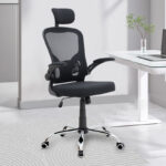 Καρέκλα γραφείου διευθυντική Falcon Megapap με ύφασμα Mesh χρώμα μαύρο 68x65x119/129εκ.